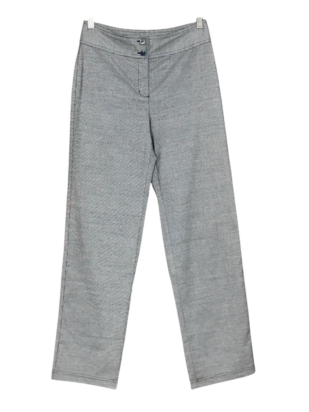 vtg Y2K Chico’s Micro Houndstooth Straight Leg Career Pants Gray Black 0 Small 4